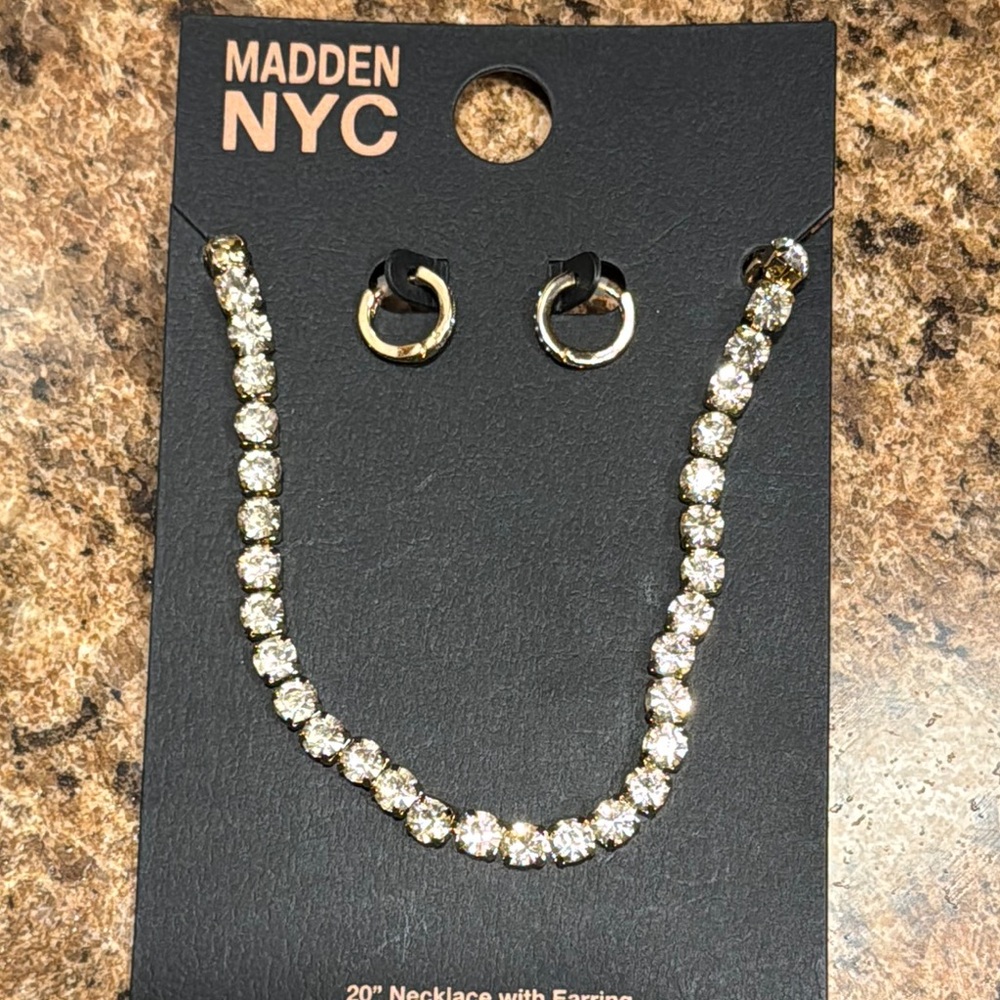 Gold Necklace and Earring Set